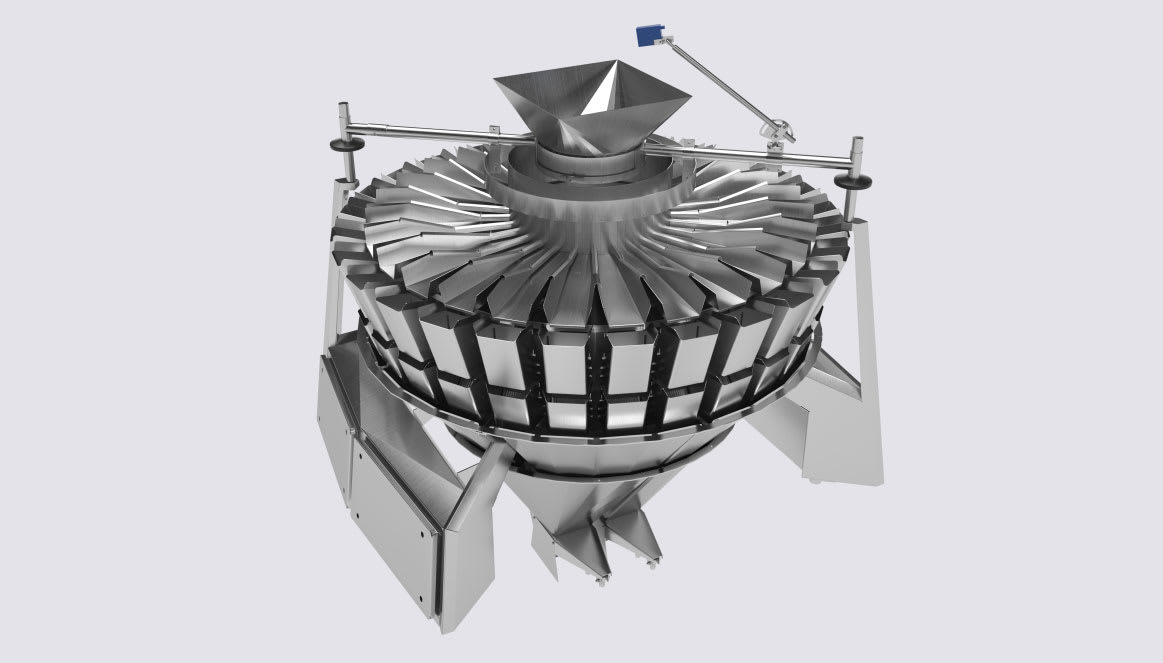 Multihead weigher with vibratory feeding